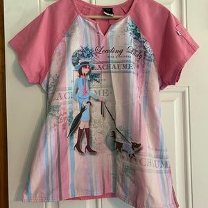 Cherokee Scrub Top Size S